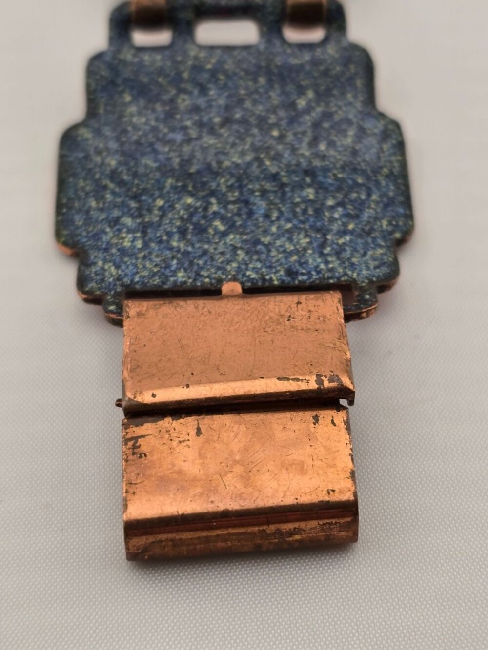 Vintage Enamel on Copper Bracelet Colorful 6.25" - Picture 5 of 12